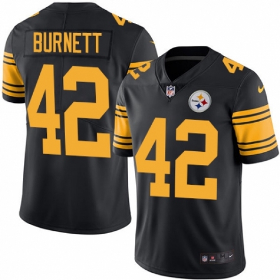 Youth Nike Pittsburgh Steelers #42 Morgan Burnett Limited Black Rush Vapor Untouchable NFL Jersey - Ujersey
