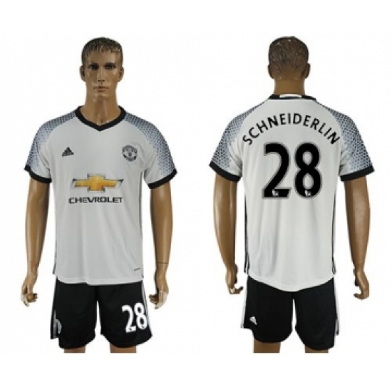 Manchester United #28 Schneiderlin White Soccer Club Jersey