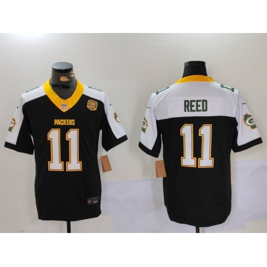 Men's Green Bay Packers #11 Jayden Reed Black White 2024 F.U.S.E. Home 13 Time World Champions Vapor Untouchable Limited Stitched Jersey - Ujersey