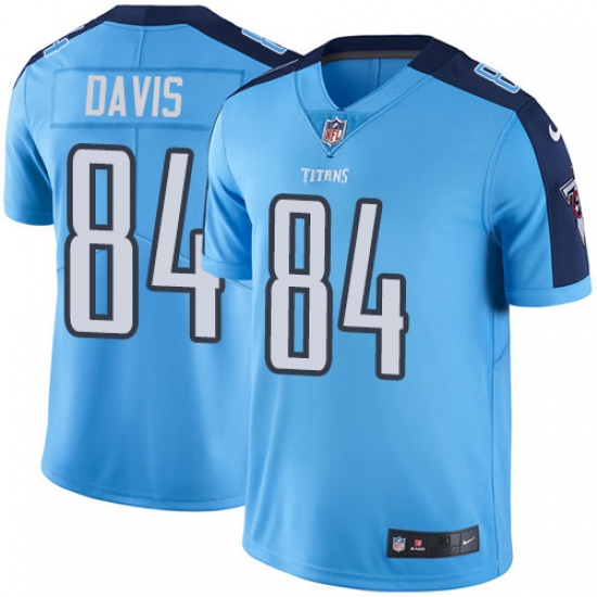 Men's Nike Tennessee Titans #84 Corey Davis Elite Light Blue Rush Vapor Untouchable NFL Jersey - Ujersey