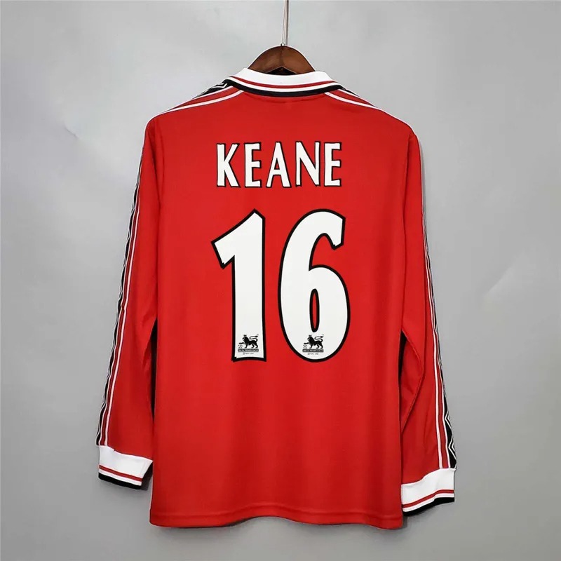 Manchester United Retro Home Long Sleeve Football Jersey Shirt 1998/99 - Ujersey NHL