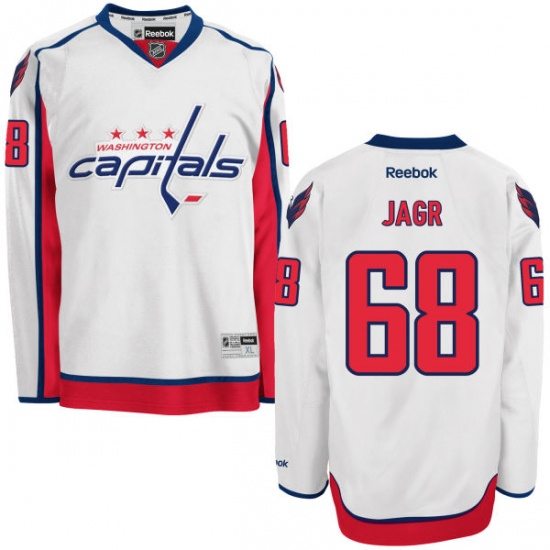 Youth Reebok Washington Capitals #68 Jaromir Jagr Authentic White Away NHL Jersey - Ujersey