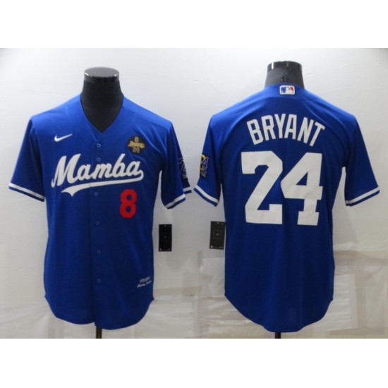 Men's Nike Los Angeles Dodgers #24 Kobe Bryant Blue Stitched Baseball Jersey - Ujersey