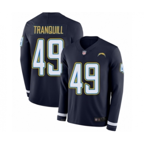 Youth Los Angeles Chargers #49 Drue Tranquill Limited Navy Blue Therma Long Sleeve Football Jersey - Ujersey