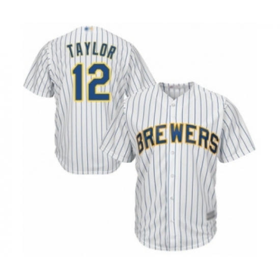 Youth Milwaukee Brewers #12 Tyrone Taylor Authentic White Alternate Cool Base Baseball Player Jersey - Ujersey