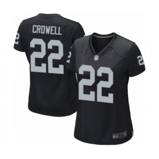 Women's Oakland Raiders #22 Isaiah Crowell Game Black Team Color Football Jersey