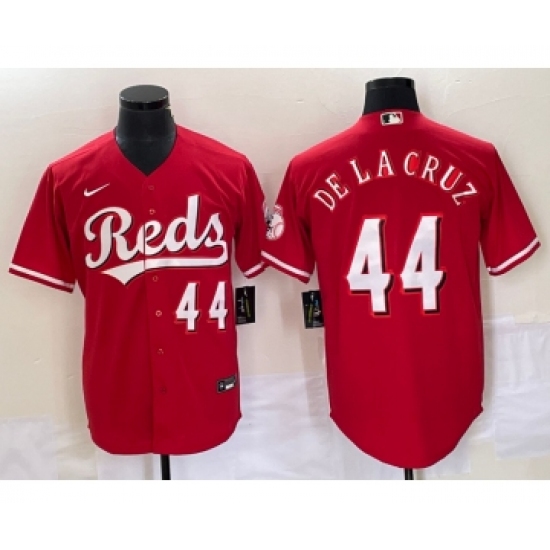 Men's Cincinnati Reds #44 Elly De La Cruz Red Cool Base Stitched Baseball Jersey - Ujersey