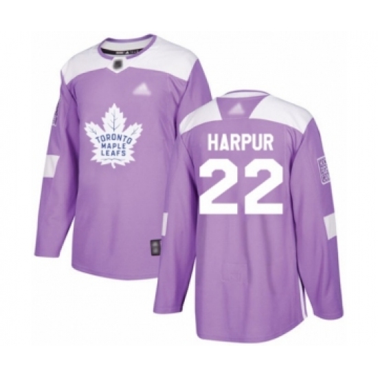 Men's Toronto Maple Leafs #22 Ben Harpur Authentic Purple Fights Cancer Practice Hockey Jersey - Ujersey