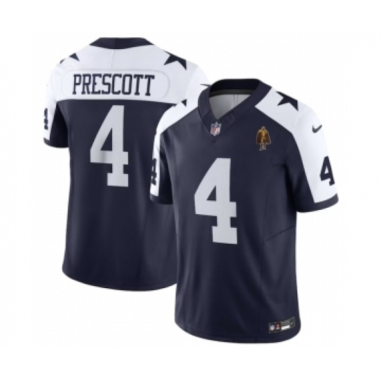 Men's Nike Dallas Cowboys #4 Dak Prescott Navy 2023 F.U.S.E. Walter Payton Thanksgiving Limited Football Stitched Jersey - Ujersey