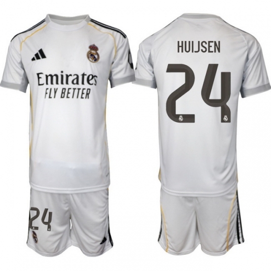 Men Real Madrid 2026 Soccer Jerseys White #24 HUIJSEN