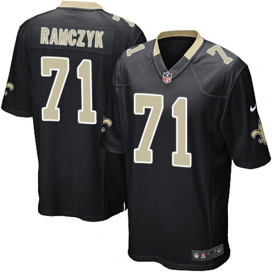 Men's Nike New Orleans Saints #71 Ryan Ramczyk Game Black Team Color NFL Jersey - Ujersey