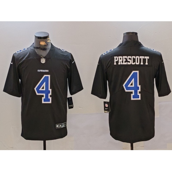 Men's Dallas Cowboys #4 Dak Prescott Black Throwback Vapor Untouchable Limited Stitched Football Jersey - Ujersey