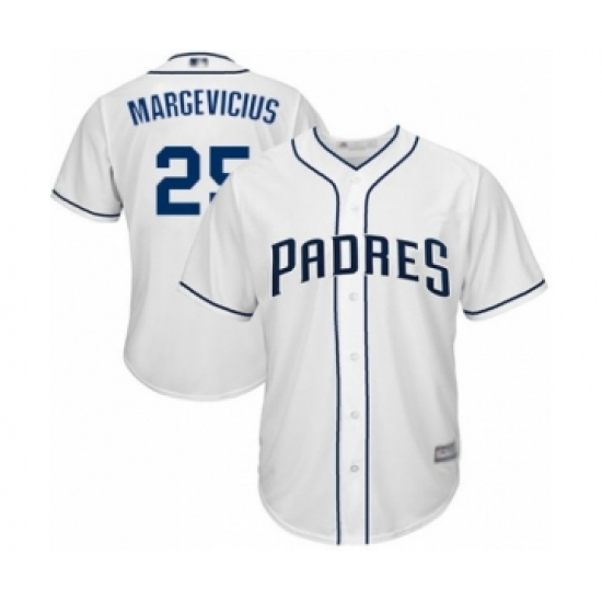 Youth San Diego Padres #25 Nick Margevicius Authentic White Home Cool Base Baseball Player Jersey - Ujersey