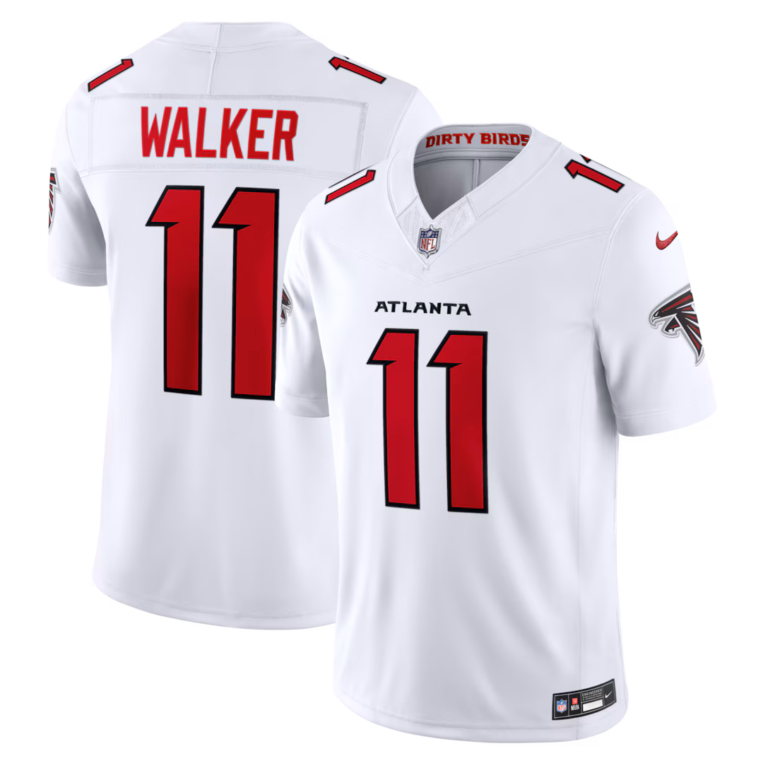 Men's Atlanta Falcons Jalon Walker Nike White Vapor F.U.S.E. Stitched Limited Jersey