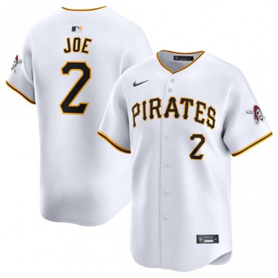 Men's Pittsburgh Pirates #2 Connor Joe White Home Limited Baseball Stitched Jersey - Ujersey