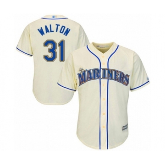 Youth Seattle Mariners #31 Donnie Walton Authentic Cream Alternate Cool Base Baseball Player Jersey