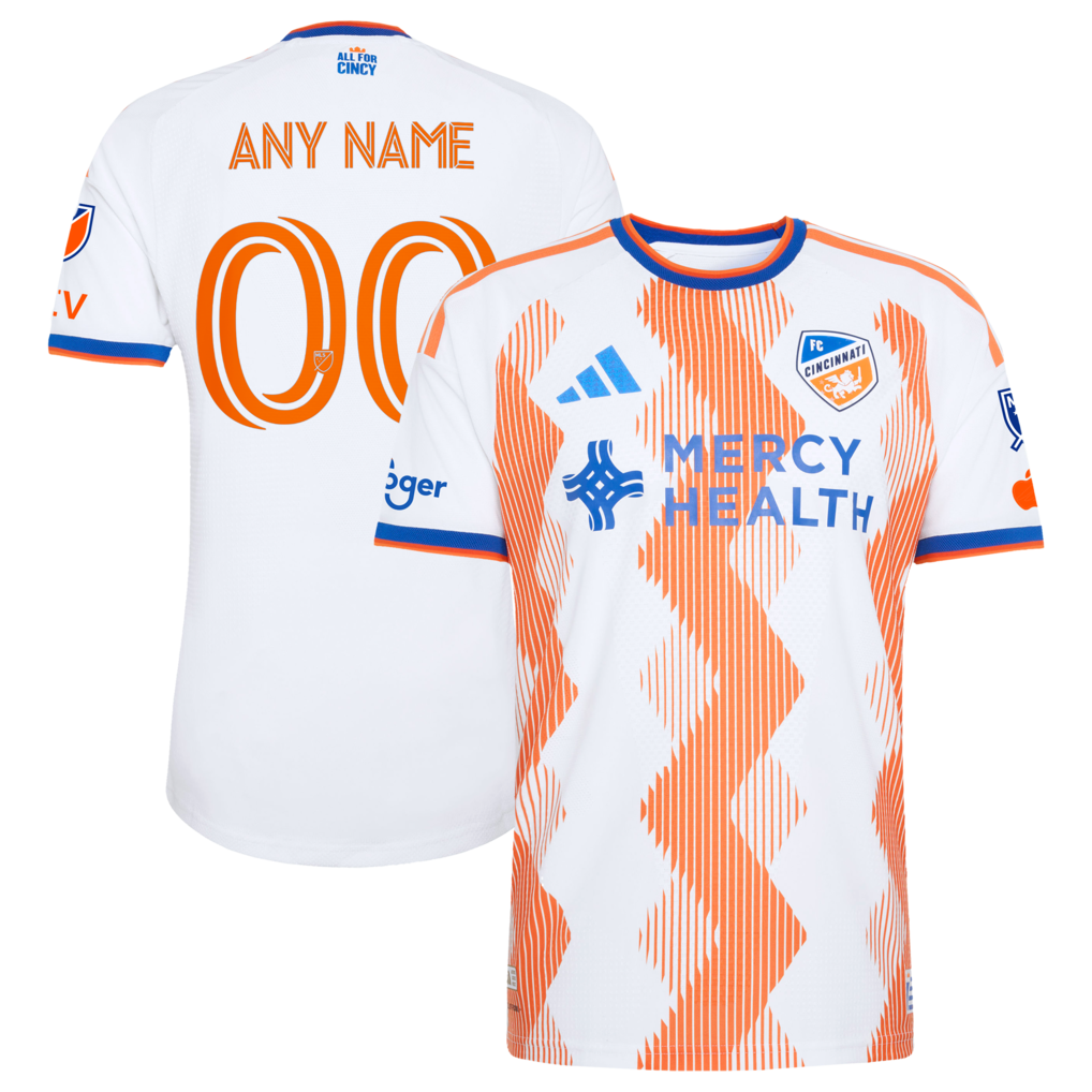 Men's FC Cincinnati adidas White 2026 The Seven Hills Kit On-Field Authentic Patch Custom Jersey - Ujersey