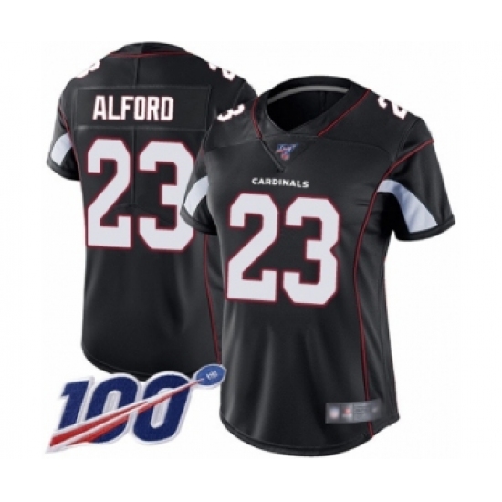Women's Arizona Cardinals #23 Robert Alford Black Alternate Vapor Untouchable Limited Player 100th Season Football Jersey - Ujersey