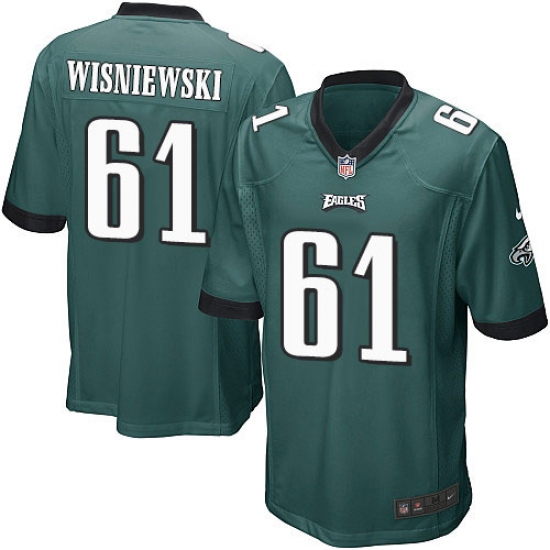 Men's Nike Philadelphia Eagles #61 Stefen Wisniewski Game Midnight Green Team Color NFL Jersey - Ujersey
