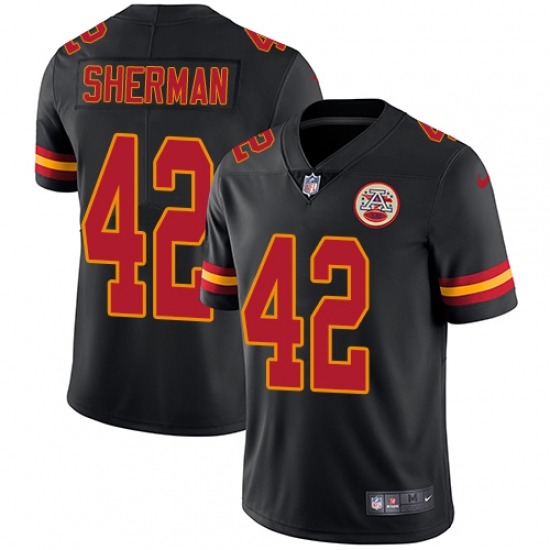 Youth Nike Kansas City Chiefs #42 Anthony Sherman Limited Black Rush Vapor Untouchable NFL Jersey - Ujersey