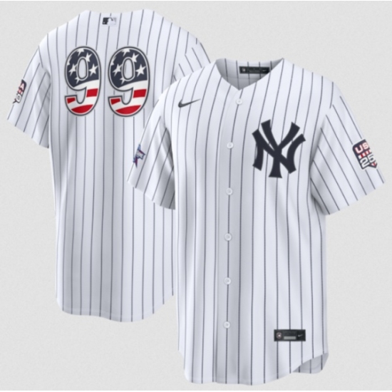 Men's New York Yankees #99 Aaron Judge White 2026 All-Star Edition Stars & Stripes & USA 250 Fourth of July Home Stadium Stitched Baseball Jersey - Ujersey