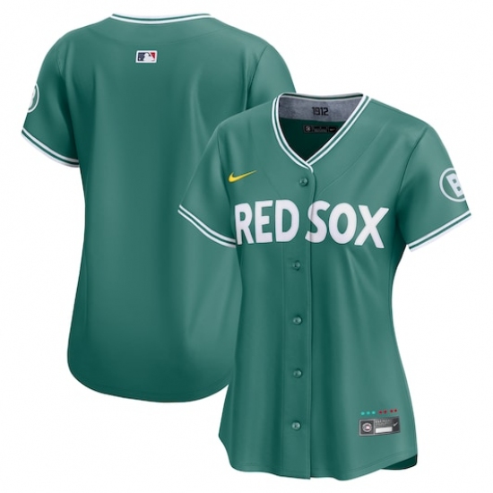 Women's Boston Red Sox Blank Green 2025 City Connect Limited Stitched Baseball Jersey(Run Small) - Ujersey