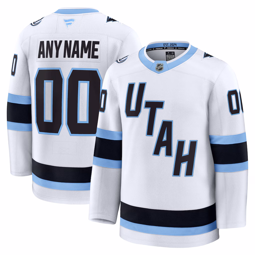 Men's Utah Mammoth Fanatics White Away Premium Custom Jersey - Ujersey Shop