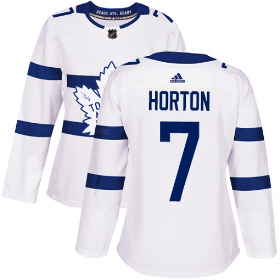 Women's Adidas Toronto Maple Leafs #7 Tim Horton Authentic White 2018 Stadium Series NHL Jersey - Ujersey