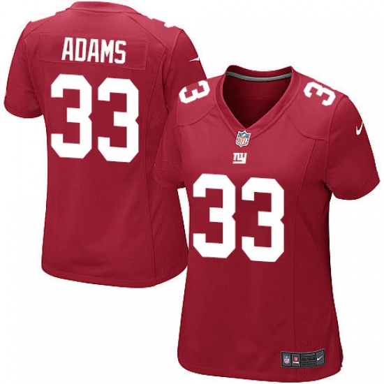 Women's Nike New York Giants #33 Andrew Adams Game Red Alternate NFL Jersey - Ujersey