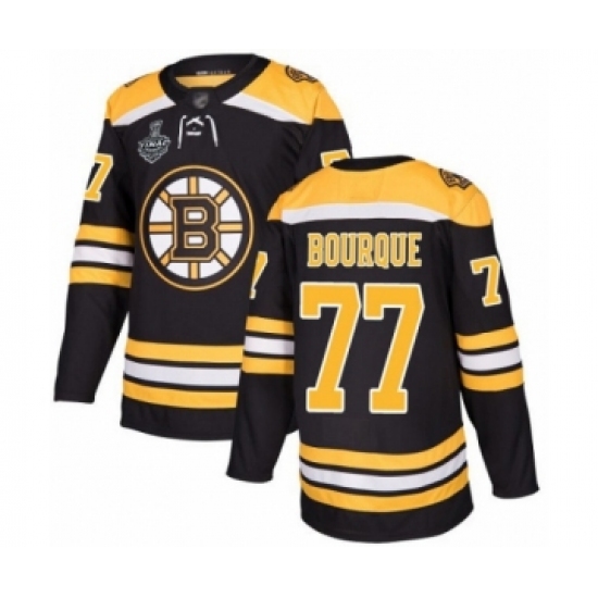 Men's Boston Bruins #77 Ray Bourque Authentic Black Home 2019 Stanley Cup Final Bound Hockey Jersey - Ujersey