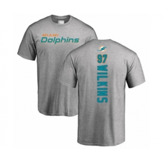 Football Miami Dolphins #97 Christian Wilkins Ash Backer T-Shirt - Ujersey