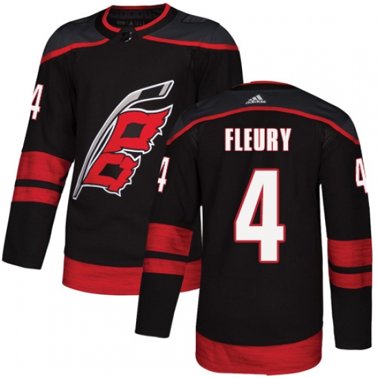 Men's Adidas Carolina Hurricanes #4 Haydn Fleury Authentic Black Alternate NHL Jersey - Ujersey