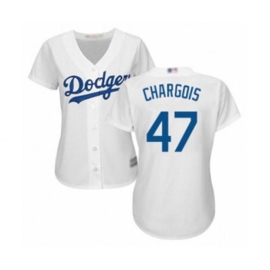 Women's Los Angeles Dodgers #47 J.T. Chargois Authentic White Home Cool Base Baseball Player Jersey