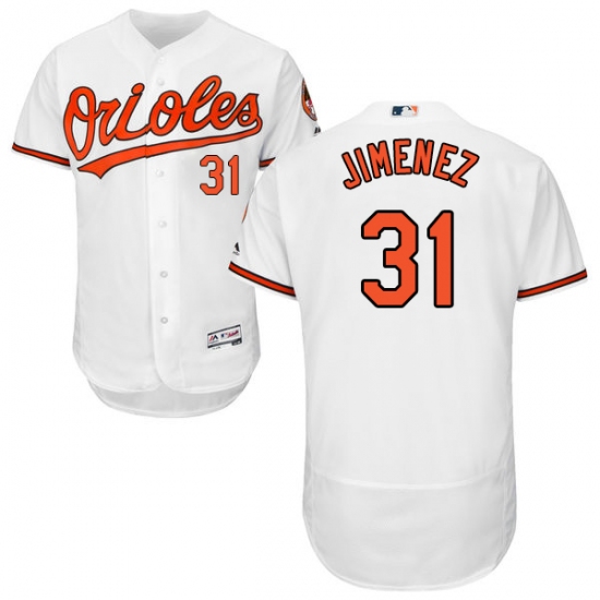 Men's Majestic Baltimore Orioles #31 Ubaldo Jimenez White Home Flex Base Authentic Collection MLB Jersey - Ujersey