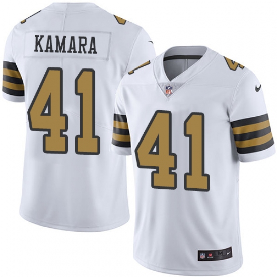 Youth Nike New Orleans Saints #41 Alvin Kamara Limited White Rush Vapor Untouchable NFL Jersey - Ujersey