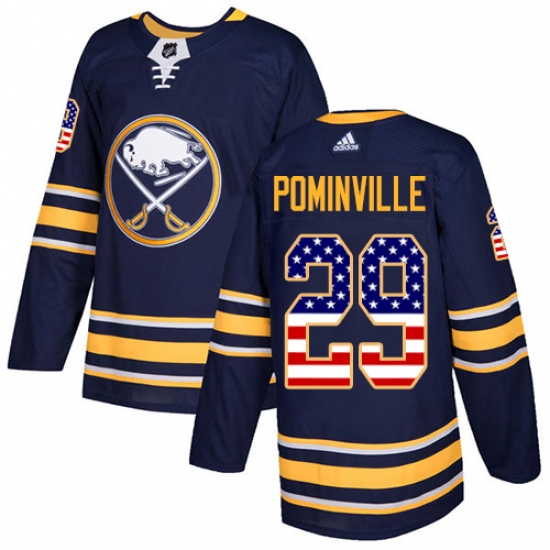 Youth Adidas Buffalo Sabres #29 Jason Pominville Authentic Navy Blue USA Flag Fashion NHL Jersey - Ujersey