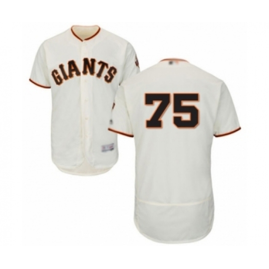 Men's San Francisco Giants #75 Enderson Franco Cream Home Flex Base Authentic Collection Baseball Player Jersey