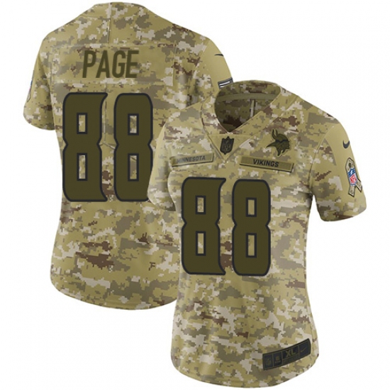 Women's Nike Minnesota Vikings #88 Alan Page Limited Camo 2018 Salute to Service NFL Jersey - Ujersey