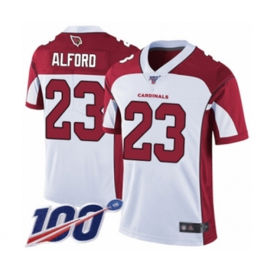 Men's Arizona Cardinals #23 Robert Alford White Vapor Untouchable Limited Player 100th Season Football Jersey - Ujersey