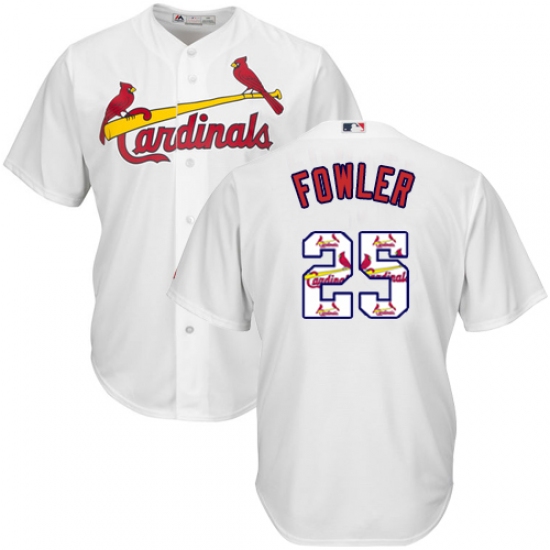 Men's Majestic St. Louis Cardinals #25 Dexter Fowler Authentic White Team Logo Fashion Cool Base MLB Jersey - Ujersey