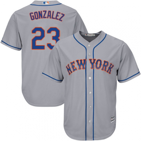 Youth Majestic New York Mets #23 Adrian Gonzalez Authentic Grey Road Cool Base MLB Jersey - Ujersey