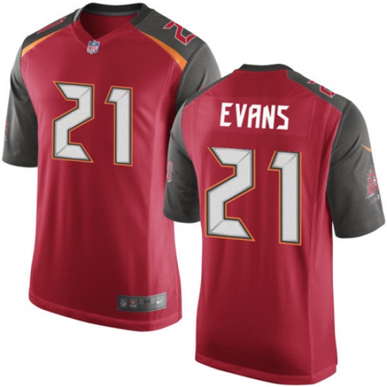 Men's Nike Tampa Bay Buccaneers #21 Justin Evans Game Red Team Color NFL Jersey - Ujersey
