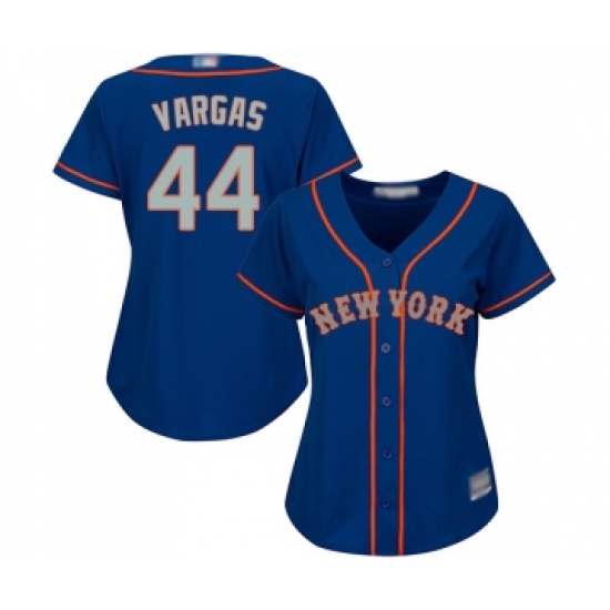 Women's New York Mets #44 Jason Vargas Authentic Royal Blue Alternate Road Cool Base Baseball Jersey - Ujersey