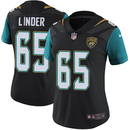 Women's Nike Jacksonville Jaguars #65 Brandon Linder Elite Black Alternate NFL Jersey