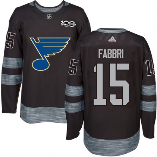 Men's Adidas St. Louis Blues #15 Robby Fabbri Authentic Black 1917-2017 100th Anniversary NHL Jersey - Ujersey