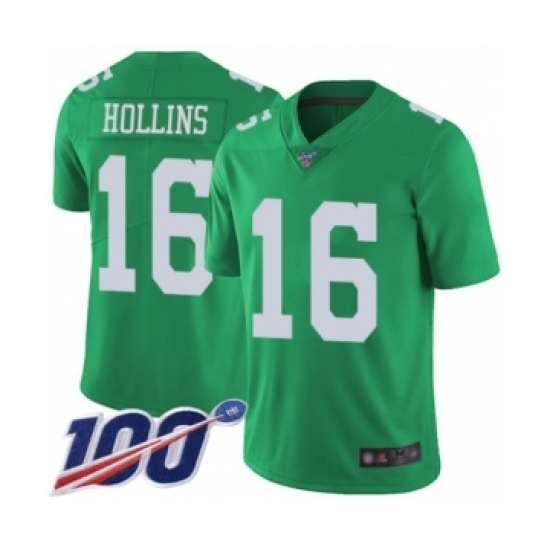 Youth Philadelphia Eagles #16 Mack Hollins Limited Green Rush Vapor Untouchable 100th Season Football Jersey - Ujersey