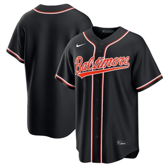 Men's Baltimore Orioles Blank Black Out Stitched Baseball Jersey - Ujersey