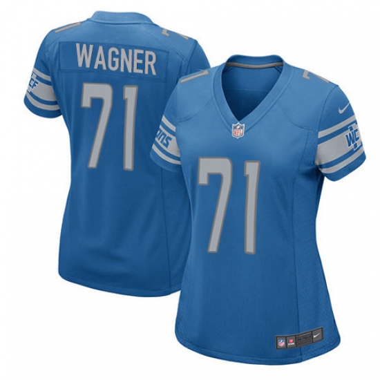 Women's Nike Detroit Lions #71 Ricky Wagner Game Light Blue Team Color NFL Jersey - Ujersey