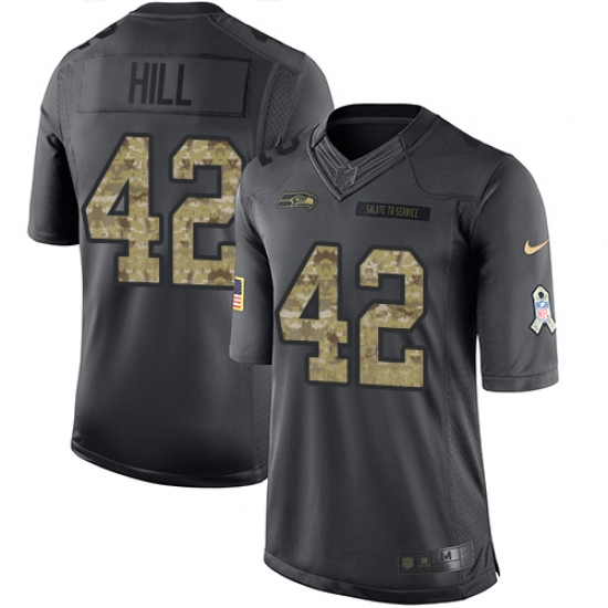 Youth Nike Seattle Seahawks #42 Delano Hill Limited Black 2016 Salute to Service NFL Jersey - Ujersey