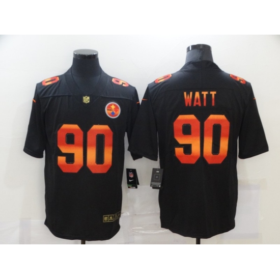 Men's Pittsburgh Steelers #90 T. J. Watt Black colorful Nike Limited Jersey - Ujersey